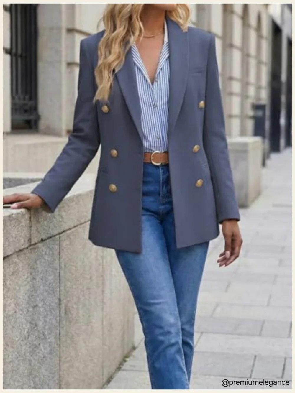 Women's Double Breasted Blazer - Open Front Long Sleeve Full Lined Suit Jacket